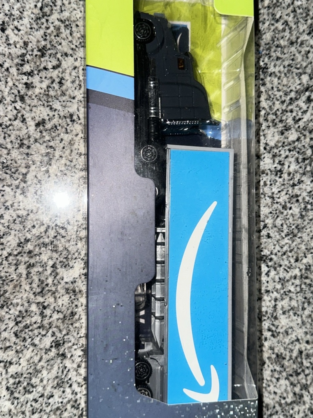 Amazon Blue and Black Toy Delivery Truck Playset